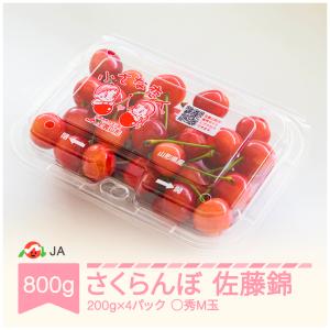 さくらんぼ 佐藤錦 ○秀M玉200g×4P 2024年産 令和6年産 果物 果樹 フルーツ 送料無料 先行予約 さくらんぼ 佐藤錦フード ○秀M玉200g×4P｜mitinokum6262