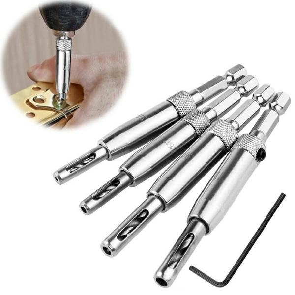 センタードリルビットセット 穴あけ ポジショニング ドリル 六角軸ドリルビット ドリルビット ヒンジ...