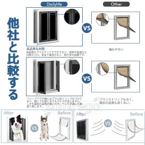 ペットドア 大型犬 出入り口 2WAYロック ...の詳細画像5