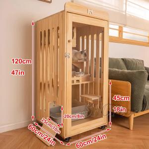 猫 ケージ 屋内、大型木製猫ハウス、猫 ゲージ...の詳細画像1