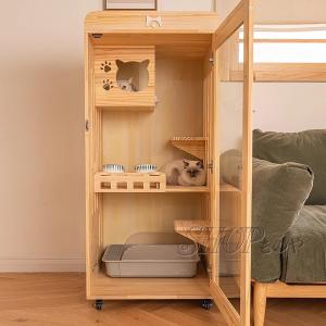 猫 ケージ 屋内、大型木製猫ハウス、猫 ゲージ...の詳細画像2