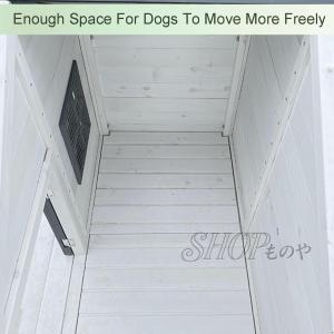 ポーチ付き屋外木製犬小屋 屋根 ドア シャッタ...の詳細画像3