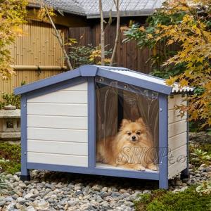 犬小屋 屋外用 小型犬 犬舎 犬ハウス ドッグハウス 木製 防水 屋根開閉可能 取り外し可能床板 簡単組み立て 猫小屋にも