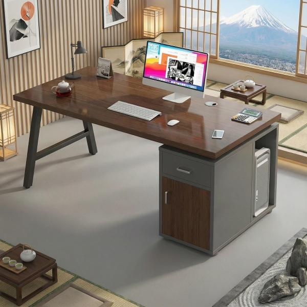 社長デスク 社長机 エグゼクティブデスク 役員用デスク 厚さ2.4cmの天板 オフィステーブル 40...