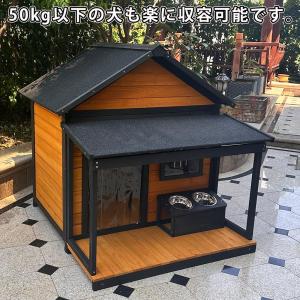 無垢材犬小屋 屋外用 木製 防水加工 通気窓付...の詳細画像1