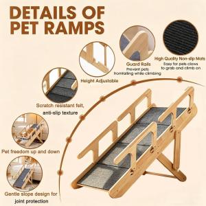 犬用スロープ 折りたたみ式 高さ調節可能 木製...の詳細画像3