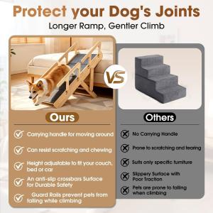 犬用スロープ 折りたたみ式 高さ調節可能 木製...の詳細画像5