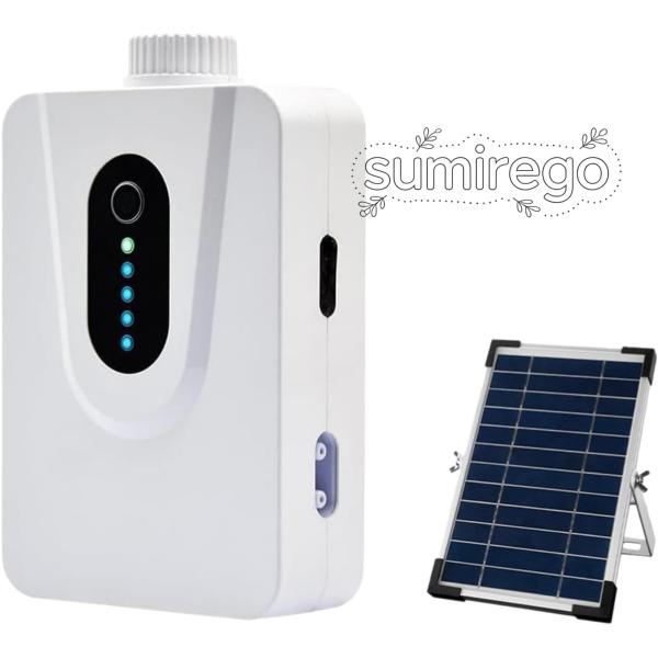 太陽光発電式水槽用エアポンプ、静音動作、6W、省エネ、防水、屋外での使用に適しており、エアフロー調整...