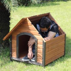 天然木製 犬小屋 屋外 防水 耐候性 木製ペッ...の詳細画像4