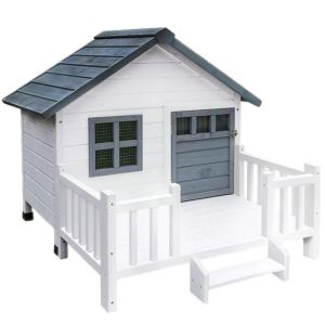 高床式 屋外犬小屋 木製キャビン ドア シャッ...の詳細画像1