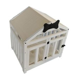 木製 無垢材 犬小屋 かご 室内 小型犬 中型犬 コーギー テディ 猫 通用し 洗い可能 ブラウン クッション 組立 BROWN~M