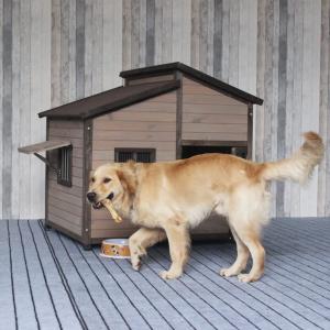 犬小屋 屋外 無垢材 ペットハウス ドッグハウ...の詳細画像1