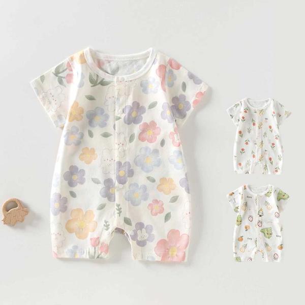 ベビー服 ロンパース 綿 半袖 子供服 女の子 男の子 カバーオール キッズ 子ども服 新生児 赤ち...