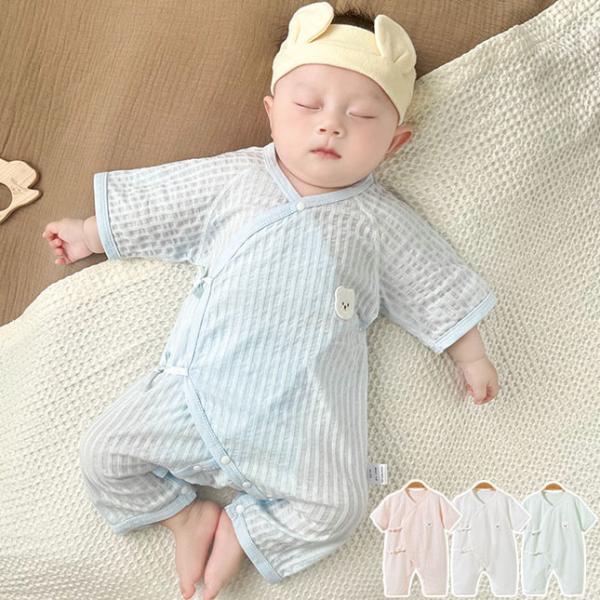 ベビー服 ロンパース 半袖 綿100％ コットン 薄手 涼しい カバーオール キッズ 女の子 男の子...
