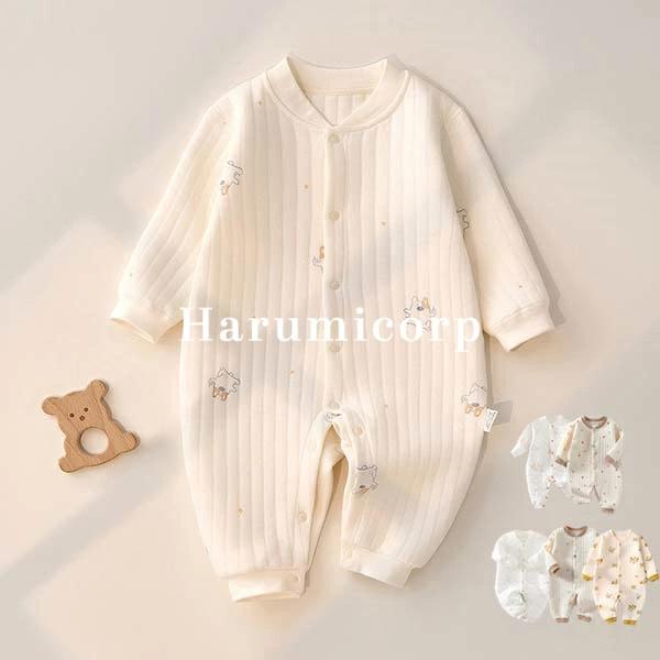 ロンパース 長袖 秋冬 ベビー服 女の子 男の子 カバーオール キッズ 綿 コットン 防寒 暖かい ...