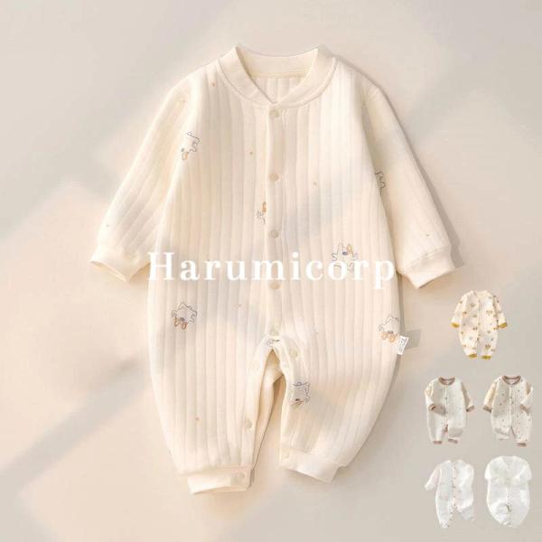 ロンパース 綿 春秋冬 ベビー服 女の子 男の子 カバーオール キッズ 長袖 子供服 新生児 赤ちゃ...