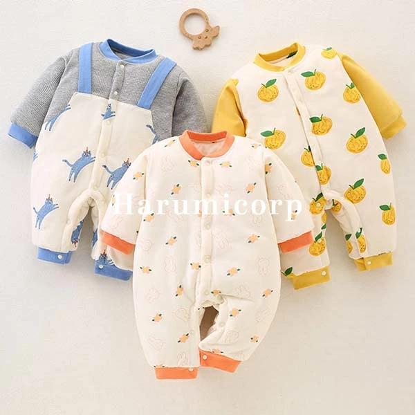 ロンパース 長袖 秋冬 ベビー服 女の子 男の子 カバーオール キッズ 綿 防寒 暖かい 子供服 ア...