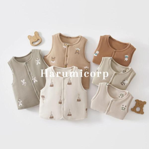 中綿ベスト ベビー キッズ あったか アウター 重ね着 体温調節 66cm 73cm 80cm 子ど...