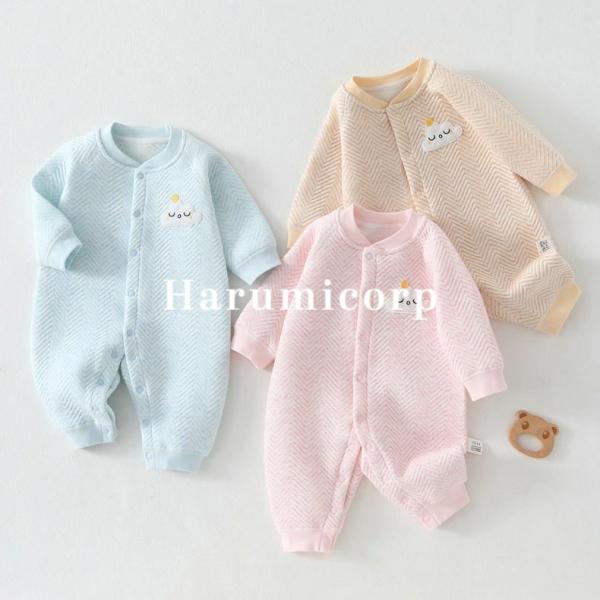 ロンパース 長袖 冬 男の子 女の子 ベビー服 新生児 服 ベビー 赤ちゃん 長袖ロンパース 綿 コ...
