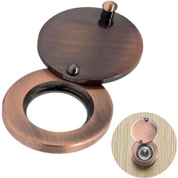 ドアスコープカバー 鍵穴カバー 玄関 セキュリティ のぞき穴 カバー 取り付け簡単 盗難防止ドアキャ...