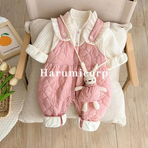 ベビー服 ロンパース 長袖 冬 裏起毛 防寒 暖かい 女の子 男の子 カバーオール キッズ 綿 コッ...