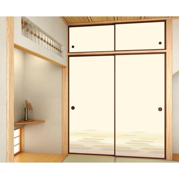 ksh-106(1枚柄)　新鳥の子(茶裏)ふすま紙,襖紙　白・クリーム系霞・雲柄　203cm×96c...