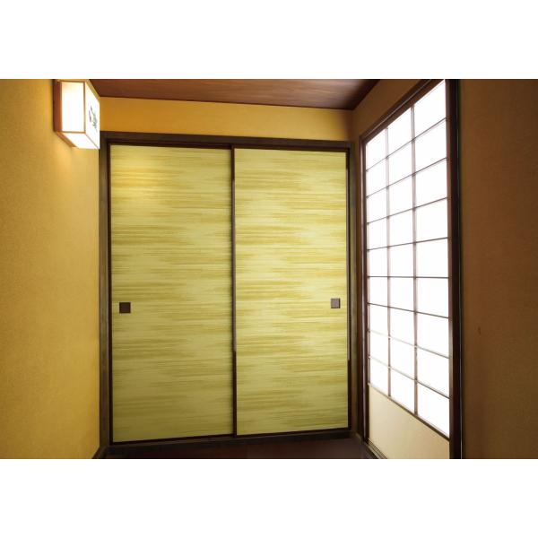 ふすま紙 おしゃれ 凛 rin308 グリーン イエロー系 1m単位 切り売り 巾94cm 襖 張り...