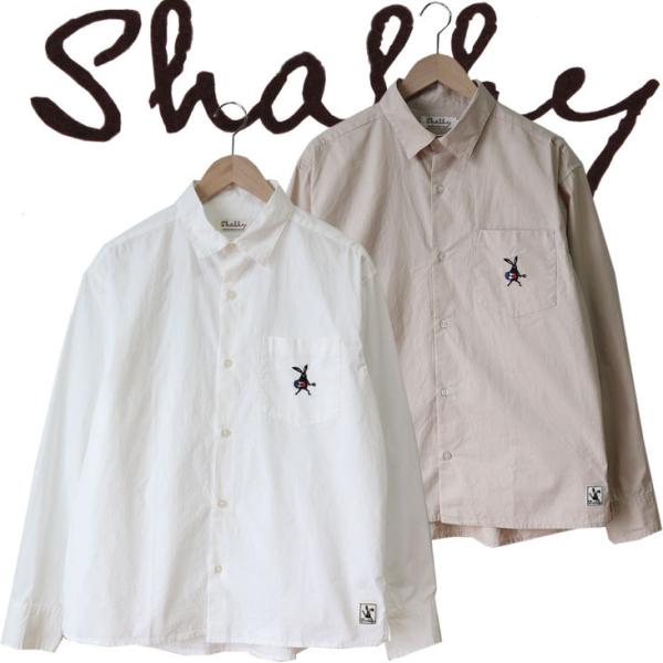 Shabby シャビー  メンズ 長袖 刺繍 シャツ