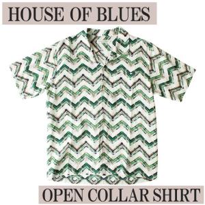 House Of Blues ハウスオブブルース メンズ　男性　半袖シャツ 開襟シャツ オープンカラーシャツ 柄 ホワイト 白 人気 ブランド｜mitoman
