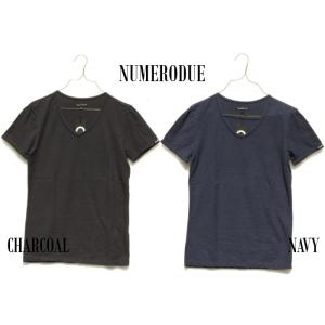 NUMERODUE ヌメロデゥエ スラブＶネック半袖Ｔシャツ スラブ　ジャージー　Ｖネック　半袖　Ｔ...