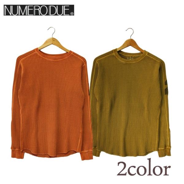 NUMERODUE ヌメロデゥエ ロングＴシャツ ビッグワッフル サーマルカットソー ワッフル 長袖...