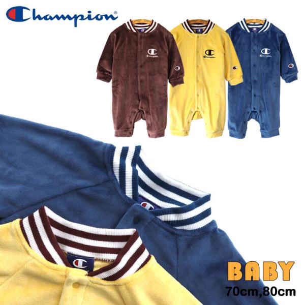 Champion チャンピオン BABY 長袖 ロンパース フリース カバーオール シルキーストレッ...