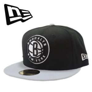 NEWERA ニューエラ 59FIFTY 2TONE キャップ NBA Brooklyn Nets ロゴ ブラック 黒 グレー ツートン ニューヨーク バスケ バスケットボール メンズ 男性｜mitoman