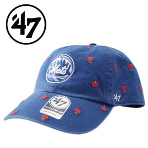 '47 フォーティセブン CAP Mets Confetti CLEAN UP Royal ブルー 青 メンズ 男性 レディース 女性 ロゴ 刺繍 りんご柄 アジャスタブル ストリート｜mitoman