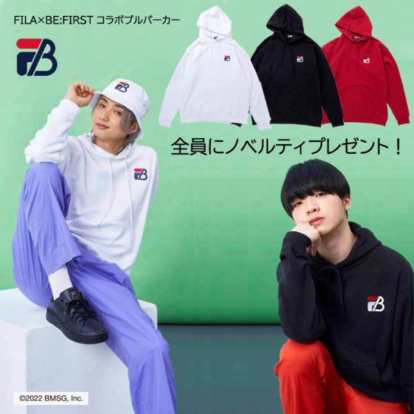 FILA フィラ BE:FIRST コラボ プルパーカー フード スウェット 着用モデル 長袖 メン...