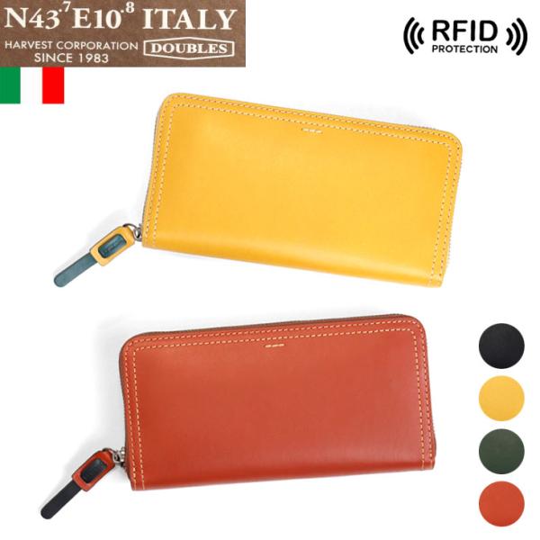 DOUBLES ダブルス 長財布 ラウンドジップ 本革 イタリアン牛革 RFID スキミング防止 大...