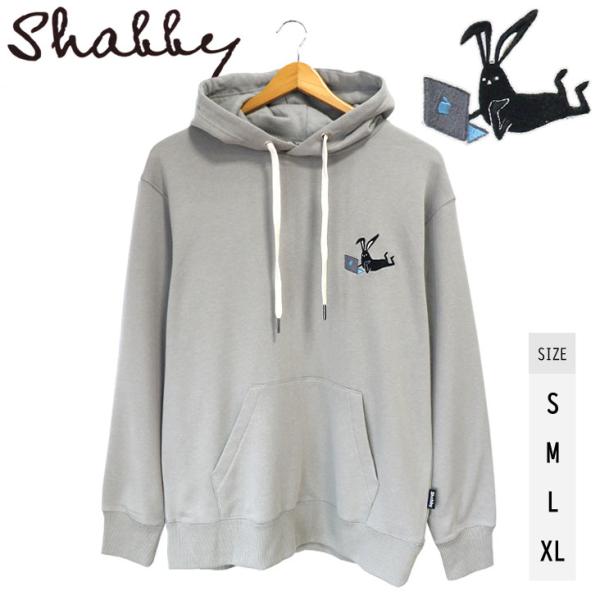 Shabby シャビー ワンポイント パーカー 胸刺繍 PC ノートパソコン フード付き 長袖 シン...