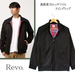 スイングトップ ハリントンジャケット メンズ Revo. レヴォ レボ 男性 ジャケット アウター シンプル 無地 チェック 通勤 通学 黒 ブラック TH-2440｜mitoman