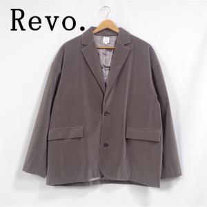 Revo. レヴォ ベロア テーラードジャケット 2ボタン シングル セットアップ対応 高級感 光沢感 ボックスシルエット メンズ 男性 オーバーサイズ｜mitoman