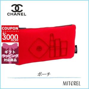 シャネル CHANEL メイクアップコスメポーチ 横幅22.5/高さ13(CM)#レッド【ノベルティ】【雑貨】【85g】誕生日 プレゼント ギフト｜mitorel