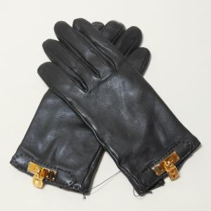 HERMES（エルメス） メンズ手袋 クルー・ド・セル II ブラック ディア