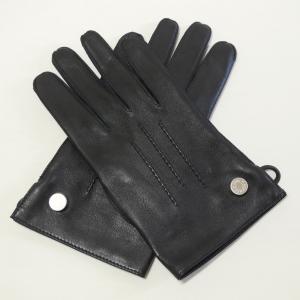 HERMES（エルメス） メンズ手袋 ユベール ブラック ラムスキン