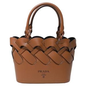 PRADA（プラダ） トレス 編み込みモチーフレザー トートバッグ