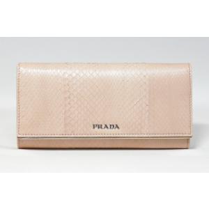 プラダ 長財布 ベージュ ヘビ革 メタルバー 1MH132 3A9G F0A48 PRADA｜mitoyo