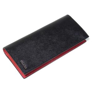 PRADA プラダ メンズ 長財布 ネイビーブルー＋グレー サフィアーノ