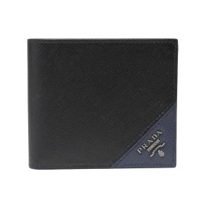 PRADA（プラダ） メンズ 長財布 ネイビーブルー＋グレー サフィアーノ