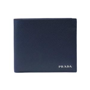 【極美品】PRADA 二つ折り財布　サフィアーノ　ネイビー 極美品 PRADA プラダ 二つ折り財布 サフィアーノ L字ファスナー 1ML018