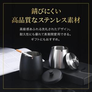 ステンレス 灰皿 おしゃれ 消臭 蓋付き 大き...の詳細画像1