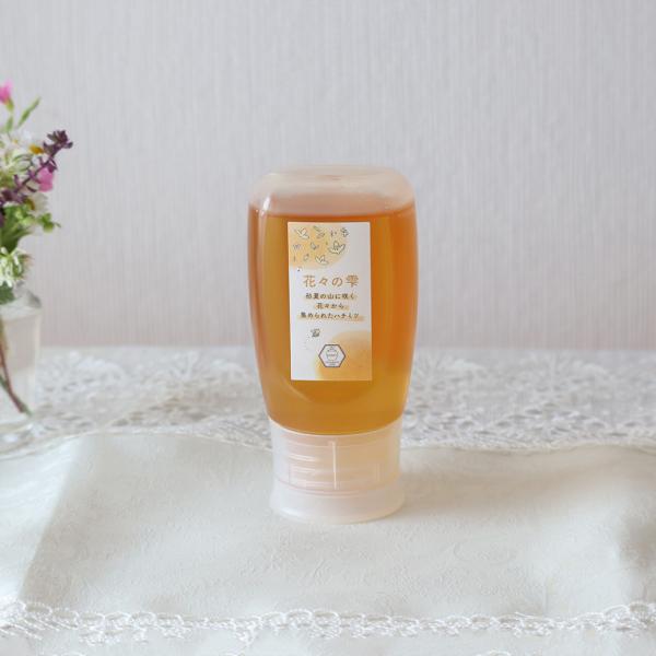 はちみつ 国産 蜂蜜 ハチミツ 純粋 非加熱  花々の雫 チューブタイプ 300g 液だれなし 使い...