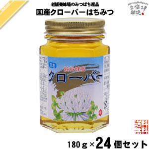 「24個セット」 国産クローバーはちみつ 瓶入 （180g） 藤井養蜂場 くろーばー 蜂蜜｜mitsubachi-road